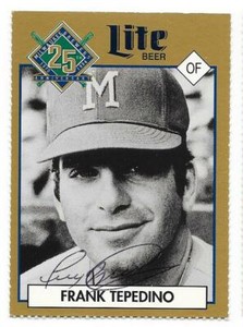 FRANK TEPEDINO 1994 25TH ANNIVERSARY MILLER BREWING AUTOGRAPHED SIGNED BREWERS