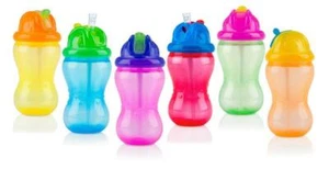 Nuby 3er Pack Mega Flip-It Tasse mit weichem Silikon FlexStrohhalm - 12oz - Bild 1 von 14