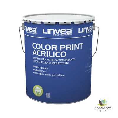 Pittura Traspirante Interno Esterno Color Print Acrilico Bianco Linvea