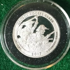 2017 S Proof Silver Quarter , George Rogers Clark -TD4 - Picture 1 of 2