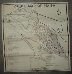 Israel Army Map Palestine RARE Eretz WW2 1945 British Sarafand Haifa Route Bus - Picture 1 of 7