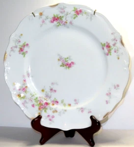 Limoges France Depose Plate Hand Painted Roses 9.75" w/ Metal Hanger - Picture 1 of 5