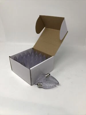 25 Pack C9 Clear Bulbs Chandelier or Christmas Lights E17 7w Warm White Diamond - Image 1 of 4