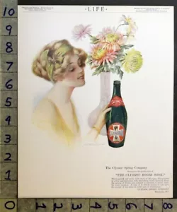 1913 SNARE SIREN BEAUTY ARCHIE GUNN ART CLYSMIC SPRING WATER COVER AD FDA320 - Picture 1 of 2