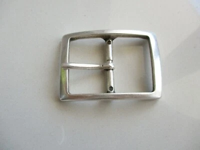 fibbia in ottone solido argento Inglese per cintura uomo da 35 millimetri - Immagine 1 di 4