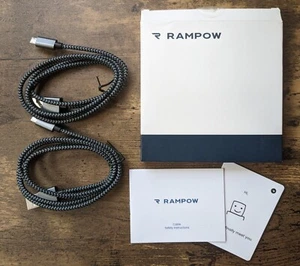 Rampow MICRO USB BRAIDED CABLE - 2-Pack - 3.3ft - Fast Charging - NEW (Open Box) - Zdjęcie 1 z 4