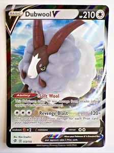 Dubwool V - Pokemon SWSH02 Rebel Clash - 153/192 Ultra Rare - Near Mint/Mint - Picture 1 of 2
