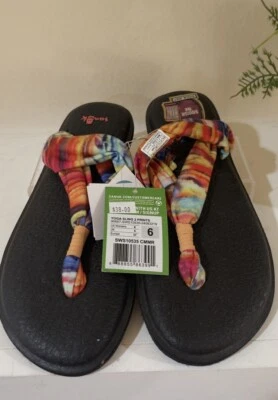 Sandalias chanclas multicolores Sanuk para mujer talla 6 SWS10535 Foto 1 de 4