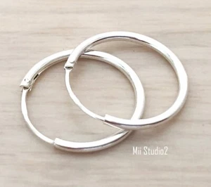 10 piezas 16 mm plata de ley 925 redondo sin fin aro lazo pendiente alambre E19s - Imagen 1 de 3