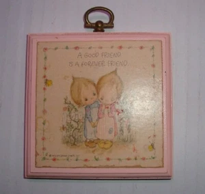 *VINTAGE* Inspirierende Holz Wandkunst Plakette Wohndeko - Forever My Friend - Bild 1 von 2