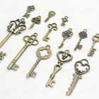 13x Antique Old Look Ornate Skeleton Keys Lot Bronze Pendant Jewelry Key Chain