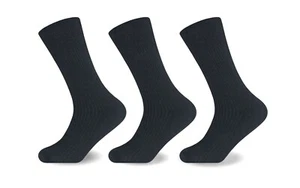 MENS SOCKS 100% Cotton Non Elastic Size 6-11 Soft Top Diabetic Pack of 3,6,9,12 - Picture 1 of 19