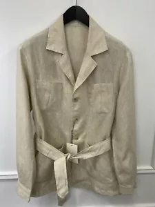 Herren Suitsupply Sahara Neu Taschen Mantel Gürtel Reines 100% Leinen EU46 UK/US36 - Bild 1 von 9
