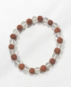 Pulsera de cristal Rudrax Rudraxsha y Spatik yoga, cuentas Mala - talla única para todos - Imagen 1 de 1