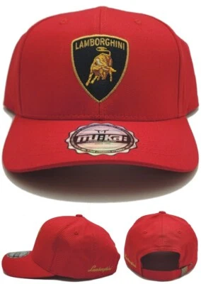 Cappello Berretto Lamborghini Nuovo MUKA Auto Lambo Auto Sportive Italiane Rosso Epoca Strapback - Immagine 1 di 4