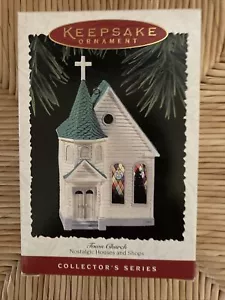 Adorno de recuerdo distintivo casas y tiendas nostálgicas iglesia de la ciudad 1995 nuevo - Imagen 1 de 5