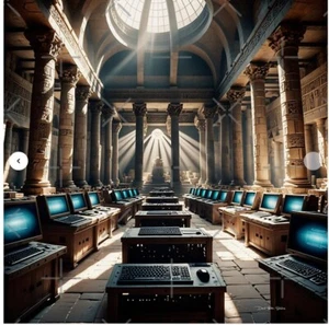 Temple Of Technology Poster - 33.1" x 33.1" - Semi Gloss - Picture 1 of 2