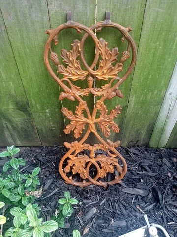 Vintage Antique Cast Iron Architecture Acorn Fence Panel Landscape Garden Art Cover