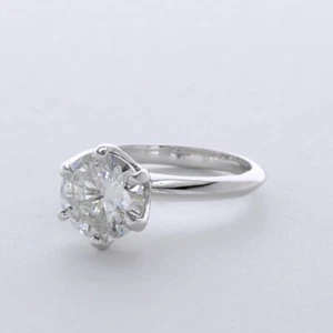 2.0CT NATURAL DIAMOND G/SI2 ROUND CUT 14K GOLD SIX-PRONG CLASSIC ENGAGEMENT RING - Picture 1 of 4