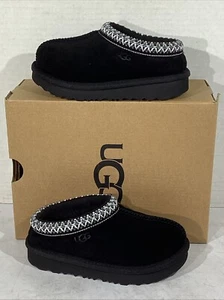 UGG Toddler Size 9 EU 26 Black Tasman II Lined Slippers House Shoes AJ-405 - Picture 1 of 9