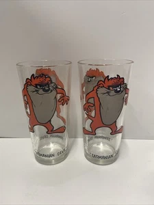 Juego de 2 vasos Pepsi Looney Tunes Taz 1973 Warner Bros Tasmanian Devil - Imagen 1 de 13
