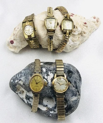 Konvolut 5x Damen Armbanduhr mechanisch Revue Junghans Anker Osco  + UdSSR Uhr ! - Bild 1 von 4