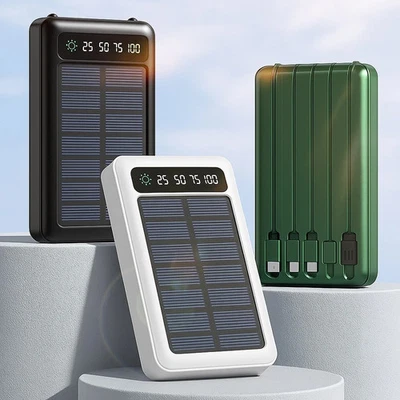 POWER BANK SOLARE 20000MAH UNIVERSALE CON TORCIA E USB A RICARICA RAPIDA 5V 2.1A - Immagine 1 di 4