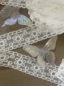 12 Yards kontinuierliches Stück weiß Blumen Netz bestickt Spitze Borte, toll 4 Zum Selbermachen - Bild 1 von 8