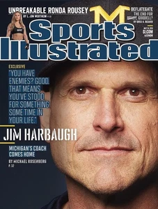 University of Michigan Trainer Jim Harbaugh Sport illustriertes METALLSCHILD 8 x 12 Zoll - Bild 1 von 6
