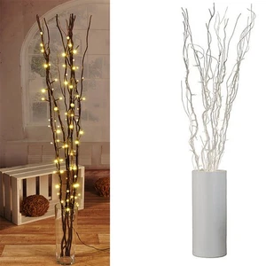 Rami luminosi argento con 80 LED ramo luminoso illuminazione decorazione ramo - Foto 1 di 3