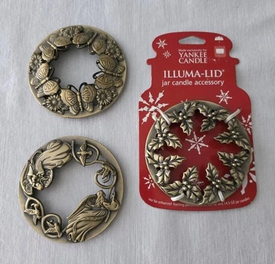 Lote de 3 Yankee Candle Illuma-Tapa Vela Tarro Topper Navidad Mariposas Ángel Foto 1 de 4