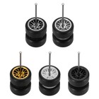 Jeu de 5 roues et pneus 1/64 pour Branch, jantes or argent noir blanc