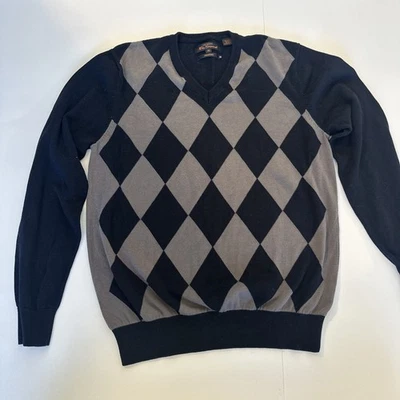 Ben Sherman Wool Argyle V-Neck Sweater Pullover Men's XL Blue Grey Preppy XLarge - Image 1 of 4