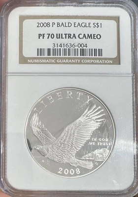 2008 P Modern Commemorative Bald Eagle NGC PF-70 ULTRA CAMEO - Image 1 of 2