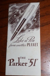 VINTAGE PARKER 51 FOUNTAIN PEN BROCHURE BKLT MANUAL USE INSTRUCTIONS - Picture 1 of 2