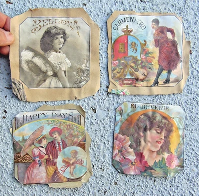 6 DIFERENTES ETIQUETAS EXTERIORES DE CIGARROS de colección restos Bellona FELICES DÍAS Old Cat arco wow Foto 1 de 4