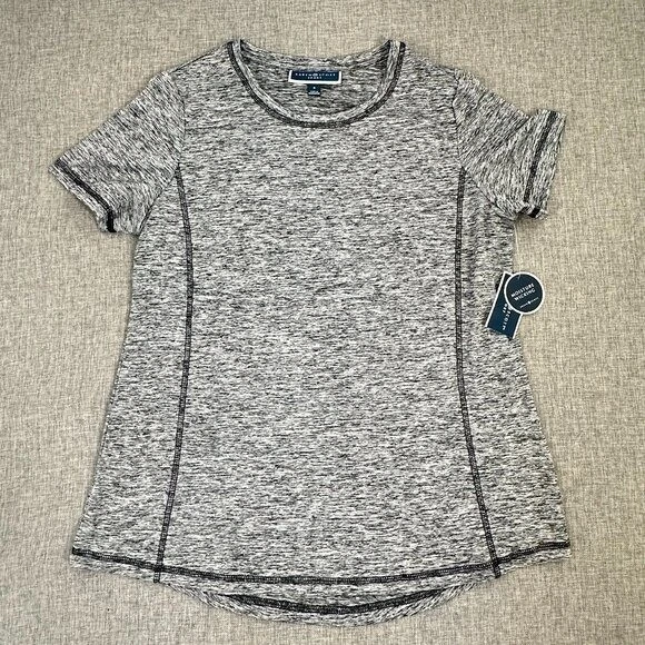 ¡NUEVO! Camisa Deportiva Karen Scott Gris/Negro Pequeña Absorbe Humedad Poliéster Corta S Foto 1 de 4