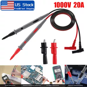 20A Universal Digital MultiMeter Lead Test Probe Wire Voltage Cable Meter Pen US - Picture 1 of 12