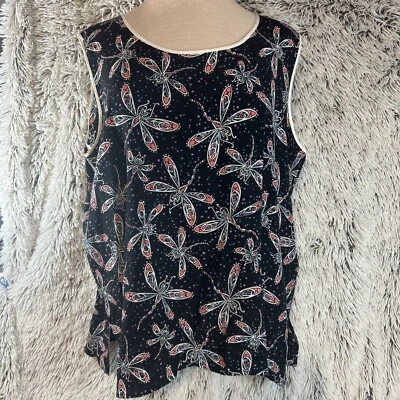 Camiseta sin mangas BOB MACKIE L portátil arte seda crepé libélula sin mangas multicolor Foto 1 de 4