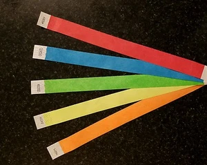 2000 Tyvek verschiedene Farben Armbänder 3/4" 5 Farben sortiert - Bild 1 von 1