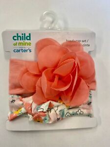 Child of Mine by Carter's Baby Girls' Floral Head Wraps, 2-Pack peach spring