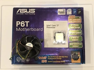 Placa madre Intel ASUS P6T LGA 1366 Socket B y disipador térmico con chip Core i7-920 de 2,66 GHz - Imagen 1 de 8