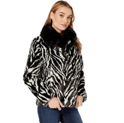 Sam Edelman зебра полоски искусственного меха куртка - Изображение 1 из 4
