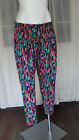 Size 14 Sunny Girl Colourful Jelly Bean Print Rayon Cropped Trousers Pants ??