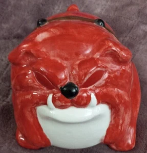 5"X7" Red Old English Bull Dog Glass Figurine - Picture 1 of 5