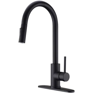 Matte Black RV Kitchen Sink Faucet w/ Pull Down Sprayer Single Handle Mixer Tap - Picture 1 of 8