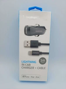 Goodmans 1M in Car Charger USB Cable - BLACK - NEW UK - Picture 1 of 1