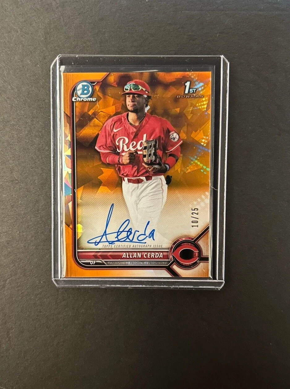 2022 Bowman Chrome Allan Cerda 1st Bowman Chrome Orange Refractor Auto /25 Reds
