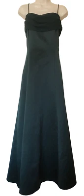 Mujer Grande Verde Largo Formal Dama de honor Vestido Espagueti Tirantes Línea A Vestido Foto 1 de 4