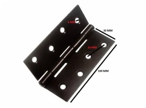 Butt Hinge Door Gate Steel Black 100mm 4 Inch + Screws 1 Pairs - Picture 1 of 1